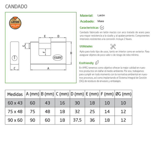 candado seguridad amig 200